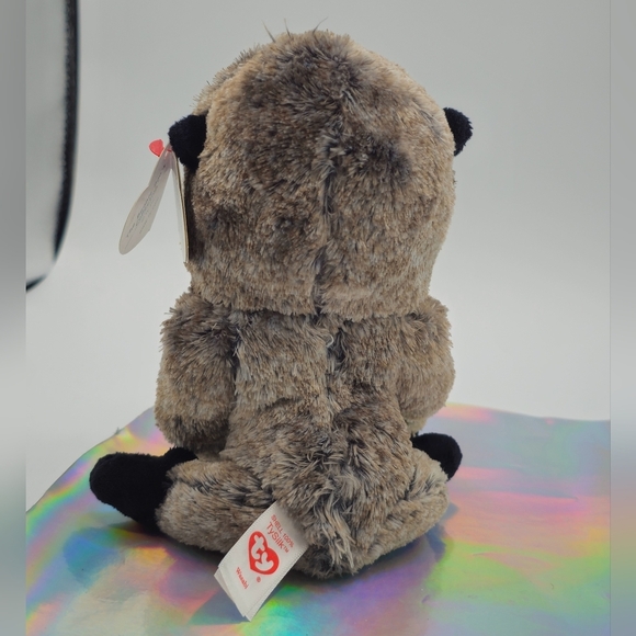 Ty Tysilk Beanie Boos WASABI Baboon Plush Monkey Stuffed Glitter Eyes - Picture 7 of 9